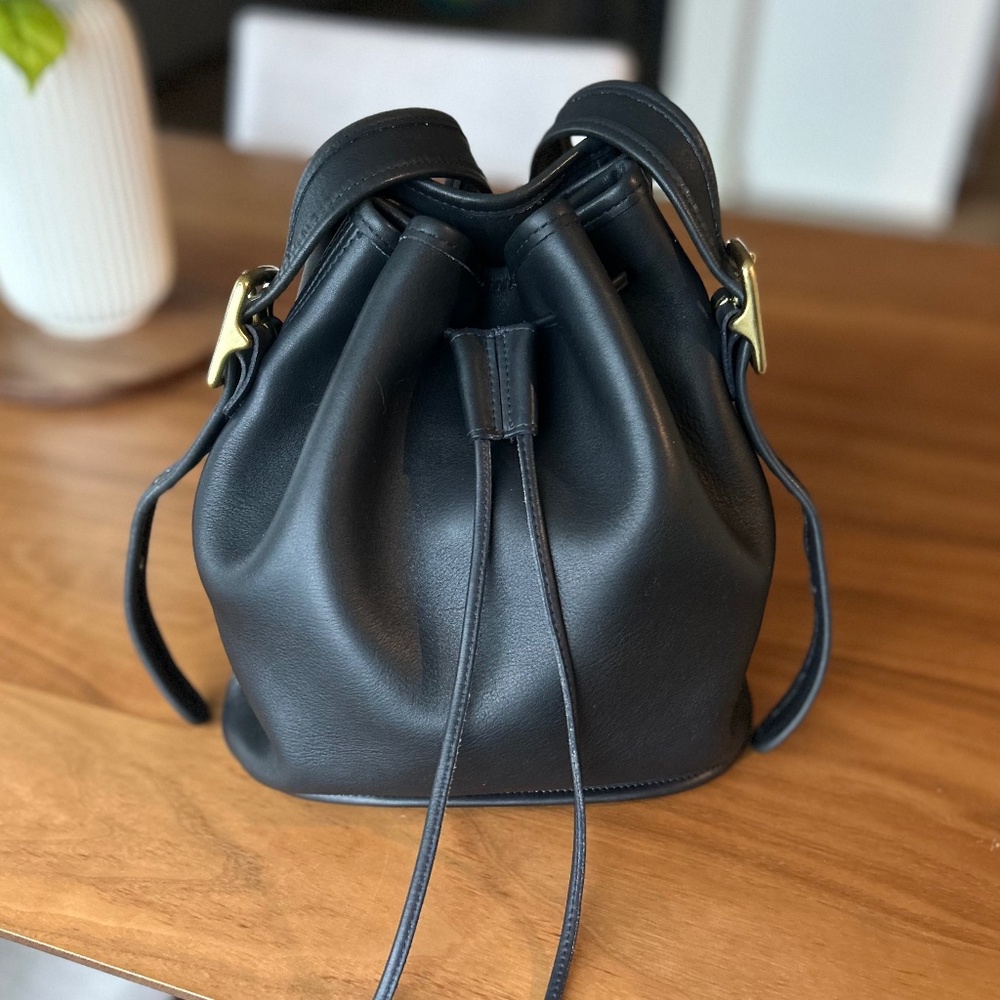 Vintage Coach Navy Blue Lula's Legacy Bucket Bag - Made in 1997 #9952